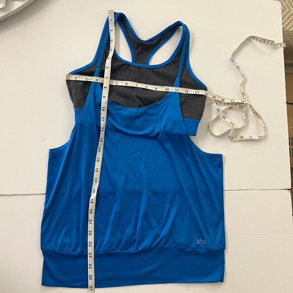NWOT Splits59 Blue Gray Active 2 in 1 Built‎ In Bra & Racer Back Tank Top Sz M - Picture 9 of 9